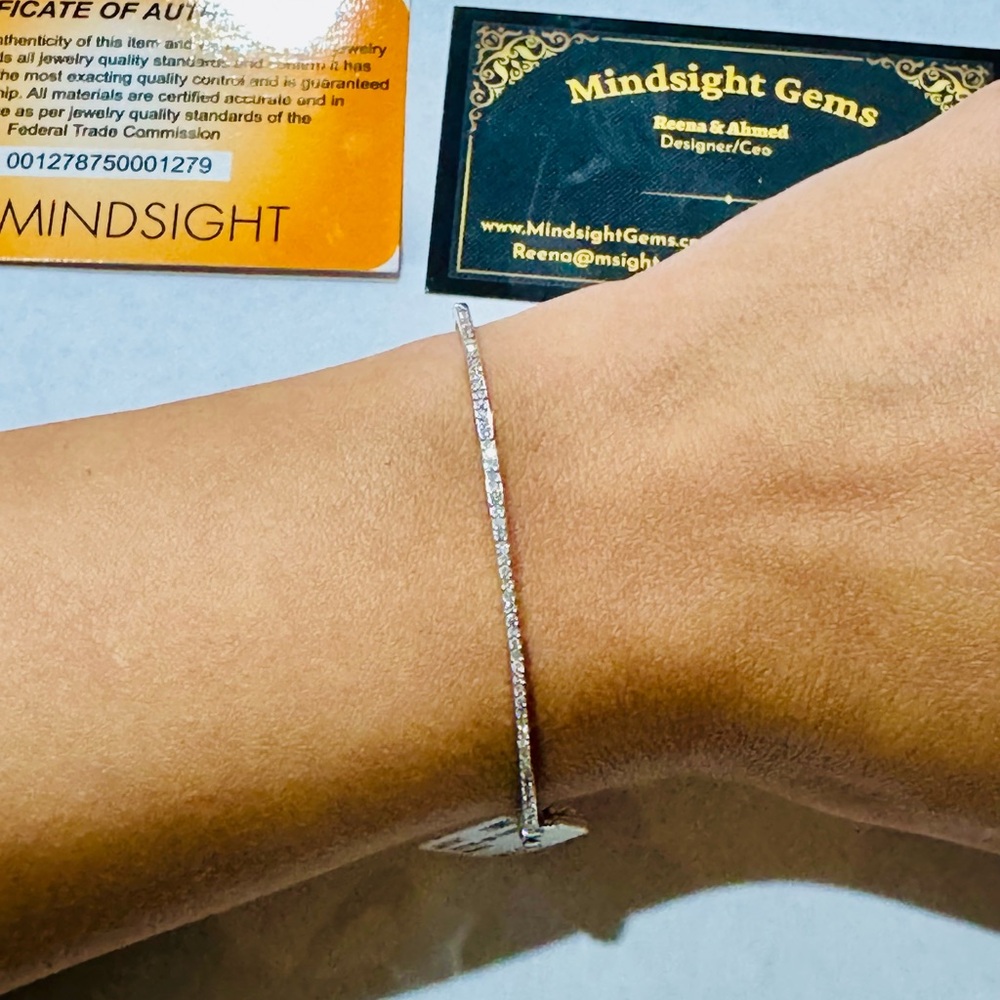 Real Diamond Bracelet bangle, Elegant gift for her, 1/3cttw Natural diamonds, - Picture 1 of 9